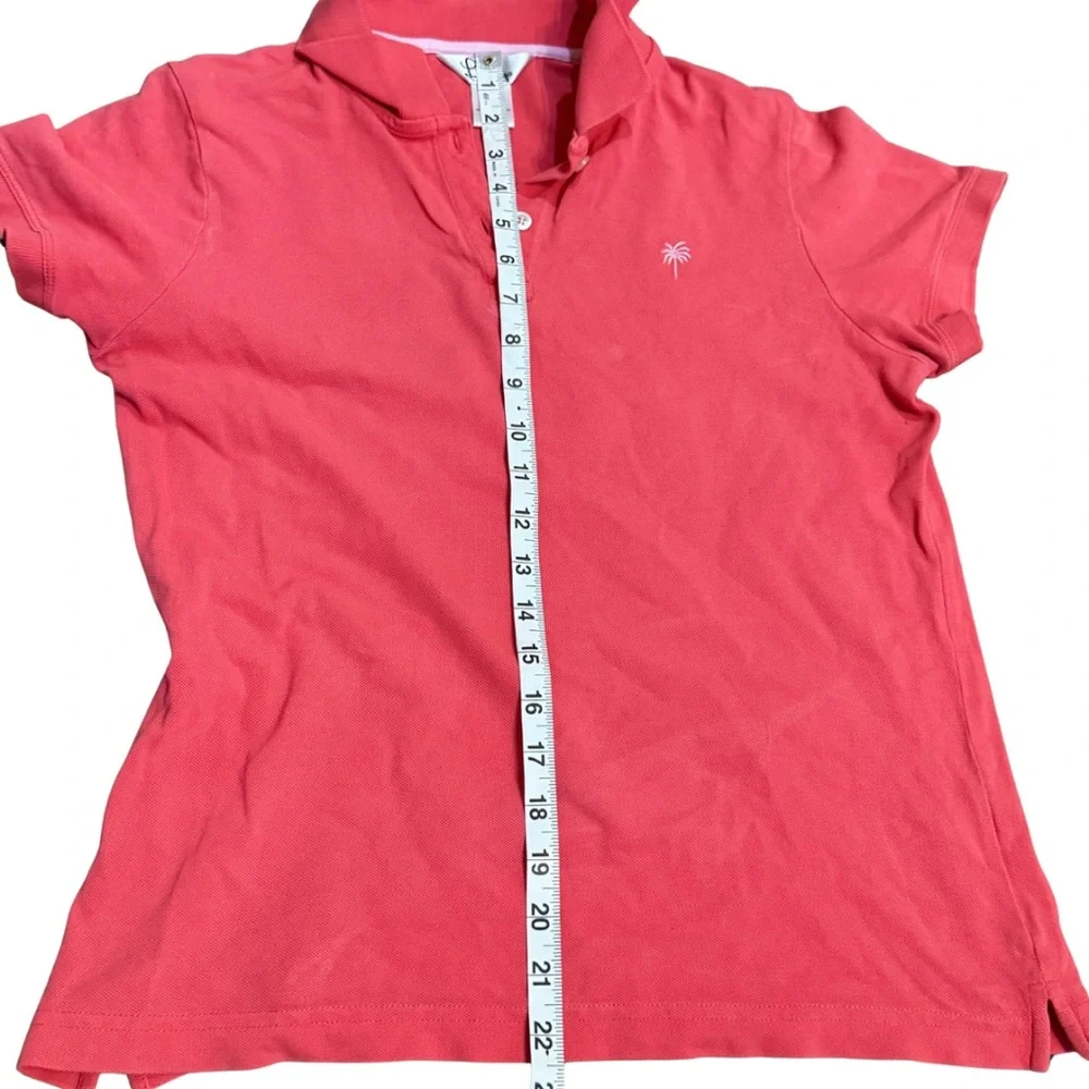 Lilly Pulitzer Pink Golf Polo Womens L Pima Cotton ResortWear Tennis Chic Preppy